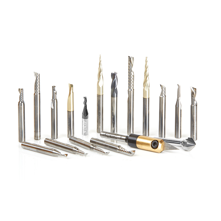 impose Understand Anyways AMS-162 18-Pc Aluminum Cutting Solid Carbide Advanced CNC Router Bit