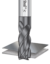 CNC Multi-Helix Corner Radius Bottom Router Bits / End Mills for Steel & Stainless Steel