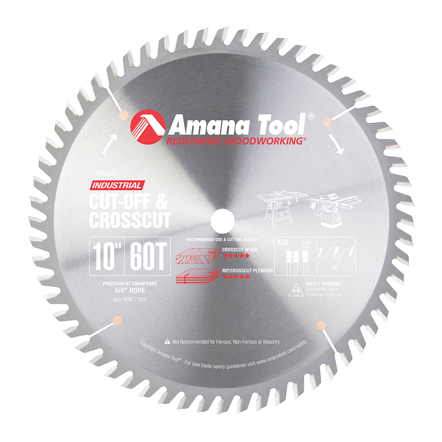 610600 Carbide Tipped Cut-Off and Crosscut Inch Dia 60T 10